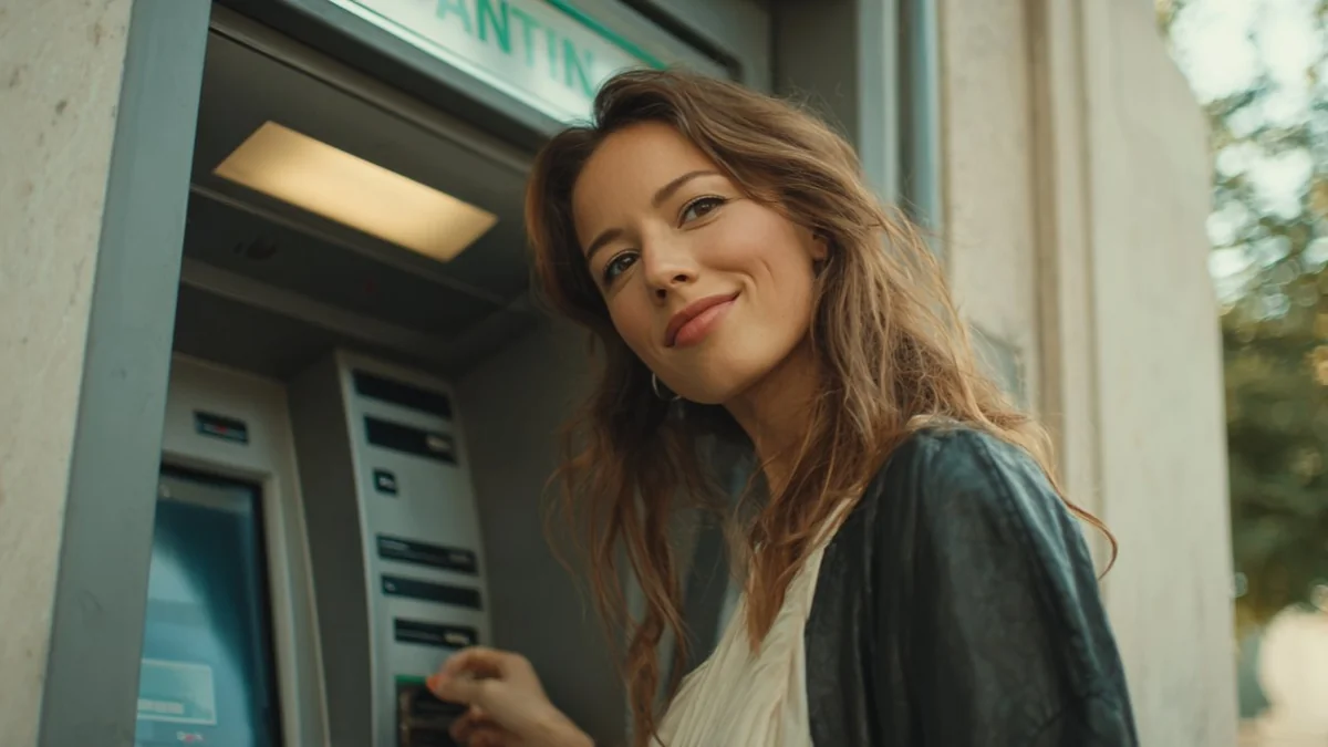 Customer withdrawing cash from ATM — same-day payday loans vs traditional bank loans